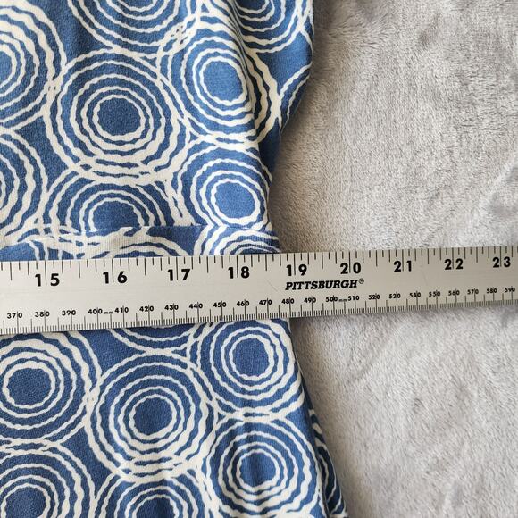 Boden Dress Womens Size 16 Blue Spiral Circle Pattern Pleated Stretch Knit 16R - Picture 7 of 9